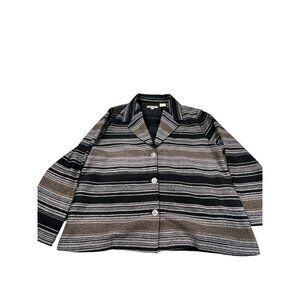 Victory Outfitters Womens XXL Striped Wool Blend Button-Up Jacket Winter